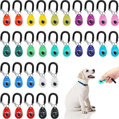 30 Stück Hundetraining Clicker Haustier Training Clicker mit Handschlaufe Hund Clicker Katze Clicker Haustier Clicker Vogel Clicker Welpen Training Supplies für Hunde Katzen Pferde Vögel Verhalten
