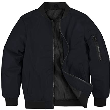 SNOW DREAMS Boys Girls Bomber Jacket Flight Jackets Fall Winter Varsity Jacket Black Size 8
