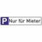 INDIGOS UG - Nur für Mieter - Schild - 52x11cm - Parkplatzschild Parkplatz - Alu-Dibond - Kennzeichen - Namensschild - Garage, Hotel, Parkplatz, Schule, Carport Firma