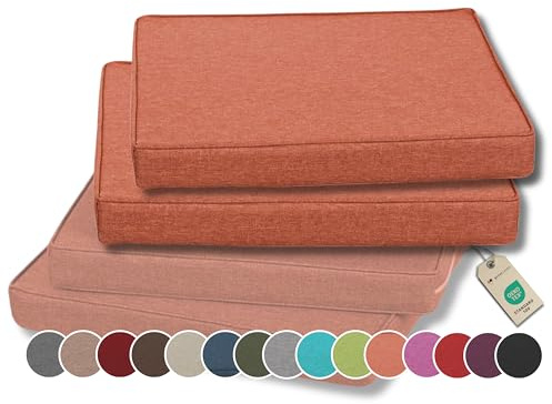 Gutekissen® Stuhlkissen Polsterauflage Auflage für Stühle/Bänke für Haus und Garten Sitzauflage Gartenkissen Sitzkissen viele Farben FK5 (45x45, Orange, 2)