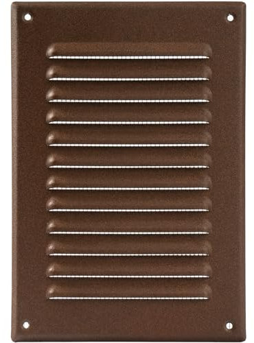Vent Systems - 16,5 x 24 cm – Braun – Metall-Lüftungsabdeckung – rechteckige Soffiten-Lüftungsgitter – Gitterabdeckung – eingebauter Insektenschutz – HVAC-Lüftungsöffnungen für Badezimmer