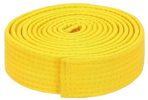 PATIKIL Taekwondo Farbe Rangliste Gürtel 1.5 x9.2Ft 2.8m Polyester Kampfsport Judo Karate Gürtel für Lehrpraxis Gelb