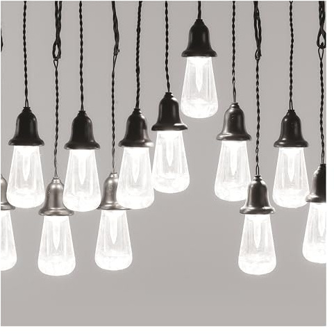 EMOS LED-Lichterkette warmweiß für Innen und Außen, 7,6 lange Partylichterkette mit 16 LED-Akrylat-Lampen in Kegelform, 5m Anschlusskabel mit Netzteil, IP44 für Partys, Weihnachten, Deko