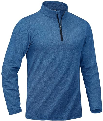KEFITEVD Golf Tops for Men Fleece 1/4 Zip Sports Jumpers Winter Thermal