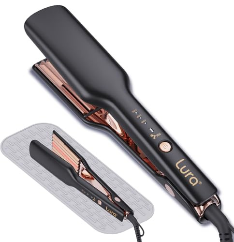 LURA Ionic Hair Crimper for Women,Nano Titanium Crimping Iron for Hair,Crimper Hair Tool,2 Inch Hair Volumizing Iron,Professional Hair Styling Irons