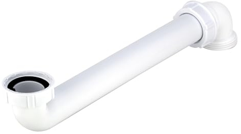 Wirquin 30724257 Tubulure de lavabo gain de place avec renvoi vers l'arrière, blanc