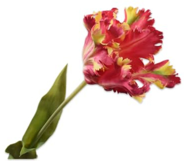Silk-ka Seidenblume-Kunstblume Tulpenstiel Rot-Gelb 71 cm