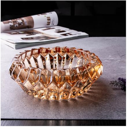 Grande Cendre De Cigare En Verre En Vitre Grand Porte-frêne En Verre À Cristal Carré À L'intérieur Du Porte-cendre À Cigarette, Plateau De Cendres Fumeurs De Bureau gold