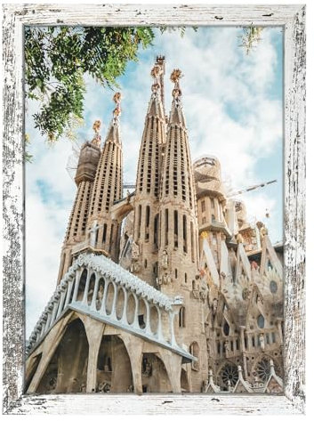 Diompirux Vintage-Weiß DIN A4 Holz-Rahmen Bilderrahmen, vertikalen oder horizontalen Aufhängen/Aufstellen, Kunst Stil Holzbilderrahmen Poster, für von Kunstwerken Wohnzimmer-Schlafzimmer-Ausstellung