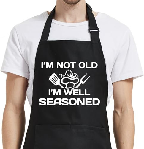 Oxpaynop Funny Aprons for Men with Pockets, Mens Aprons for Grilling BBQ, Birthday Gift for Dad from Daughter, Cooking Gifts for Chef Husband Fathers Day