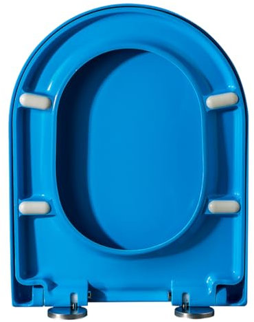 Dazzluxe WC-Sitz Mit Absenkautomatik, Leiser Nicht Zuschlagender WC-Sitzbezug Mit Oberem Befestigungsscharnier, Leicht Zu Reinigen, UF-Leiser Rutschfester WC-Deckel,Blau,U2