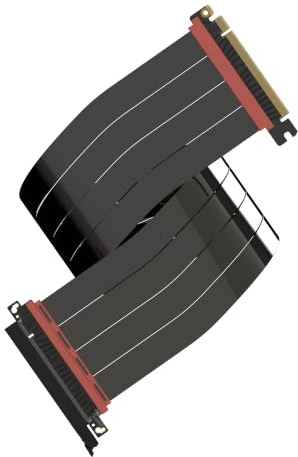 LINKUP PCIE 5.0 Riser-kabel | för vertikalt GPU-fäste | rak | grafikkort GPU redo | Användbar med PCIe 4.0 och RX9070/RTX5090 | 70 cm (total längd: 74 cm)