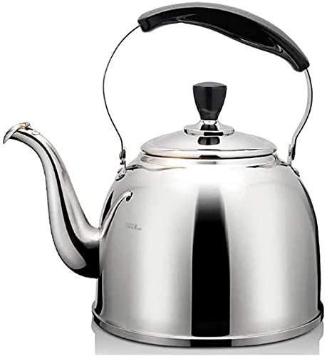 CAFIEDR Teekanne für Herd, Camping-Wasserkocher, Edelstahl, Instant-Hot Pot, Wasserkocher, Teekanne für Herd, Teekessel, Wasserkessel, Warmwasserbereiter, Teekessel (5 l)