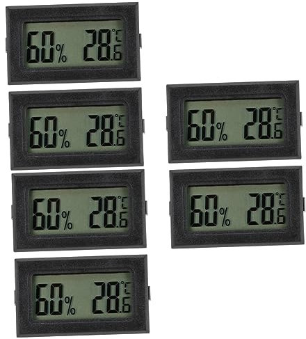 CAXUSD 6 Stk Reptilien-Thermometer Feuchtigkeitsmesser im Innenbereich Mini-Hygrothermograph Hygrometer innerspace digitales Thermometer kühlschrankthermometer Outdoor-Hygroskop Abs
