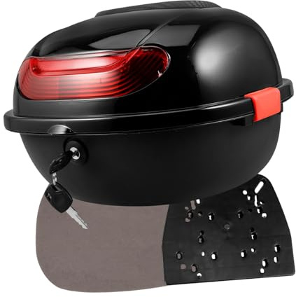 GARVALON Maletero Moto Respaldo Integrado Baúl Motocicleta Resistente PP con Diseño Elegante y Fácil Instalación para Equipaje y Casco