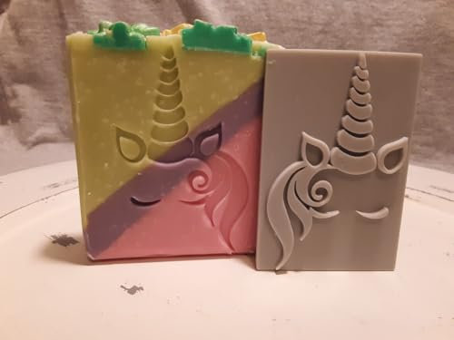 Unicorn Face Soap Stamp, 3x2, Custom Soap Stamp/Custom Acrylic Soap Stamp/Soap Mold/Natural Soap Making/Handmade Acrylic Soap Stamp/Wedding Cookie Stamp
