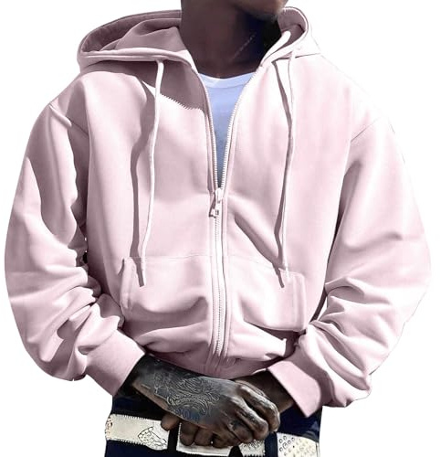 SoLu DAY8 Sweats à Capuche Homme Zippé Retro Veste Hooded Sweatshirt Hiver Homme Grande Taille Chic Pas Cher Ample Oversize Manches Longues Casual Jogging Vacances Tops Manteau (XL)