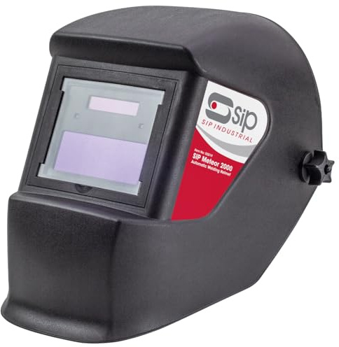 SIP Meteor 2000 Welding Helmet Mask Auto Darkening True Colour HD LCD | Fixed 11 Shade, DIN 3 Light State, Solar & Lithium Power, 2 Arc Sensors, Home & Trade Use, Padded Headband, 0.45kg