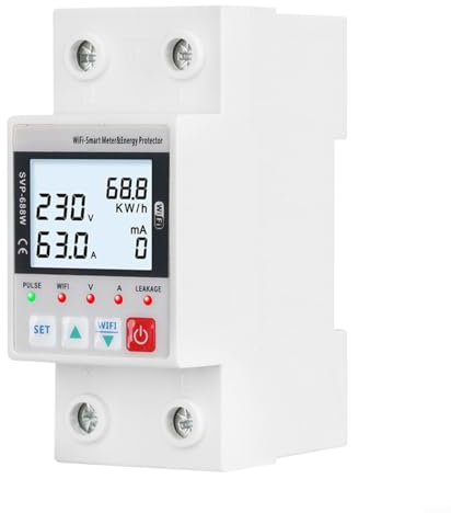 WiFi Smart Meter Fernbedienung Leckage Über- und Unterspannungsschutz für Tuya, WLAN-fähiger Energiemonitor mit Überspannungsschutz zum Schutz elektrischer Geräte