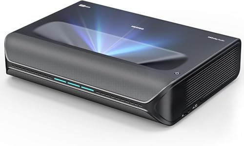 NexiGo Aurora Pro, Ultra Short Throw 4K Tri-Color Laser Projector, 2400 Lumens, Screen Adoption, Dynamic Laser Dimming, Dolby Vision & Atoms, HDR10, HLG, Active 3D, UST Laser TV (Renewed)