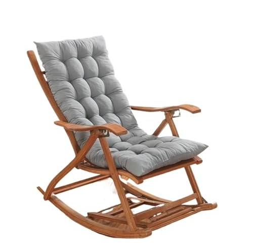 MAQDDO Deckchair Cushion Rocking Chair Cushion Outdoor Garden Chair Cushion Non-Slip High-Backed Chair Pads Washable Sun Lounger Cushion For Indoor Outdoor(Grey)
