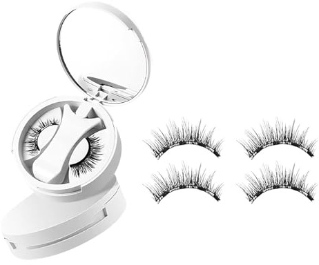 2 pares Pestañas Postizas Magneticas Riutilizzabili Con Applicatore, Pestañas Con Iman No Necesitan Pegamento Fáciles De Llevar Pestañas Magneticas