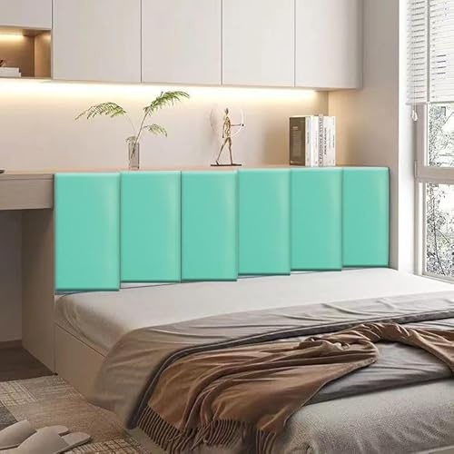 Peel And Stick Headboard Upholstered Wall Panels Wall Padding for Kids, Wall Protection Pad for Tatami, Bedroom, Playroom, Nursery,Green,50x25CM/3 Pcs