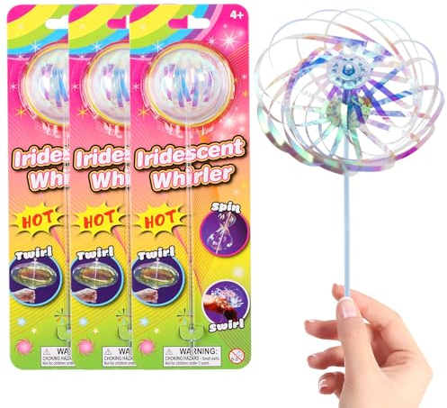 Regenbogen-Spinner 3 Stück, Regenbogen-Spinner Zauberstab für Erwachsene und Kinder, Bunte Zauberstab für Partys und Festivals