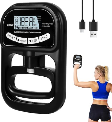 SKJJM Griffkraft - Misuratore di forza manuale, con display LCD, per sport, casa, scuola, colore nero