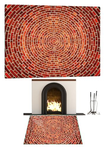 TMK ArtDeko Glasplatte für Kaminofen 65x60 cm – Funkenschutzplatte Glas Rechteckig – Feuerfeste Bodenschutzplatte Kamin