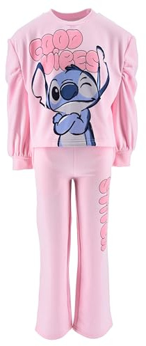 Disney Stitch Camiseta y Pantalon para Niñas, Chandal Conjunto 2 Piezas Sudadera y Pantalon para Niñas, Talla 6 Años