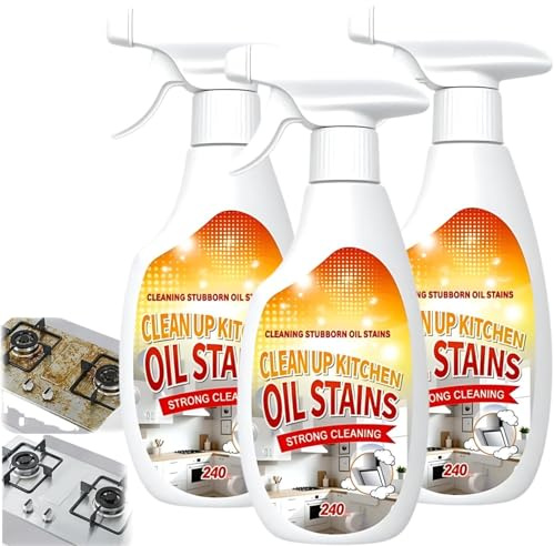 Heavy Duty Degreaser,Strong Oil Detergent Cleaner,Degreaser Kitchen Heavy Duty,Kitchen Spray,Multi-purpose Household Degreasers for Cleaning up Kitchens Oil Stains,Stain Remover for Range Hood (3PC)