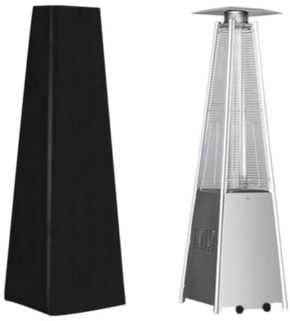 Lawnoval Housse imperméable pour chauffage de terrasse, protection triangulaire de 228,6 cm avec aérations pour toutes les saisons, noir