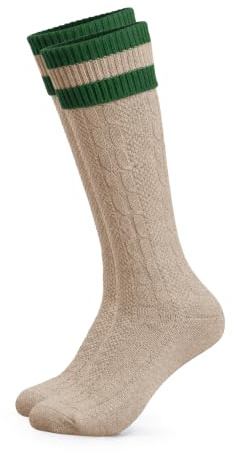 HerzSticht Herren Lange Trachtensocken (Modell: Wiesendistel), Trachtenstrümpfe mit Umschlag