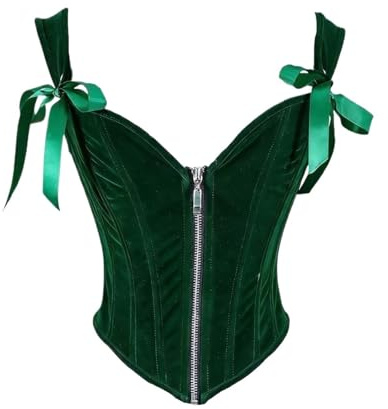 HUWOYG Damkorsett, bustier över bröstet, snörning, utan ben, formande toppar, vintageliv med dragkedja för fitnessträning, Color3, M