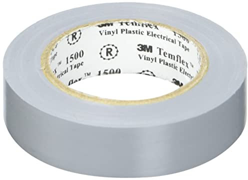 3M TGRA1510 Temflex 1500 - Nastro isolante elettrico in vinile, 15 mm x 10 m, autoadesivo, colore: grigio