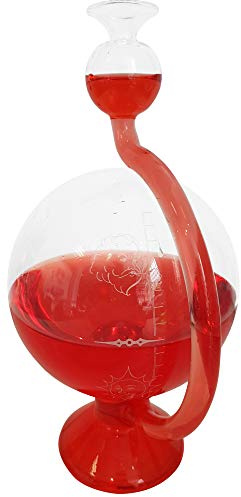 Weather station Goethe Barometer of glass round Vase Weather instrument to stand filled with red liquid size approx 11,5 x 20 cm Oberstdorfer Glashütte
