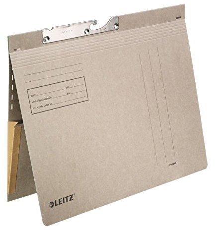 Esselte Leitz Pendelhefter Combi mit Tasche, kfm. Heftung, Manilakarton, grau