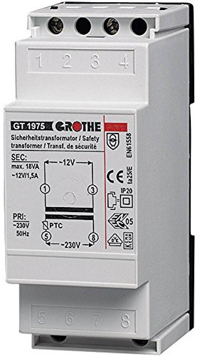 Grothe Klingel Transformator 8 V AC, 2 A, GT 1965, 1512018