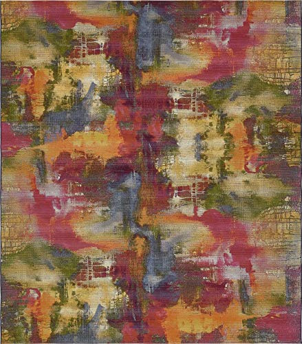 Unique Loom Outdoor Modern Collection Area Rug - Azera (10' x 12' 2 Rectangle, Multi/ Blue)