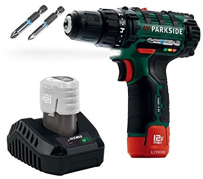 PARKSIDE Bohrschrauber 12 V Lithium Akku Schrauber 19 Stufen + Bohrstufe