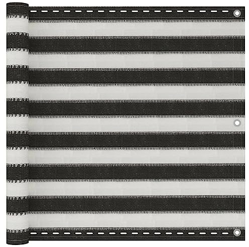 vidaXL Balkon Sichtschutz Bespannung Terrasse Windschutz Sonnenschutz Balkonbespannung Balkonverkleidung HDPE 90x500cm Anthrazit Weiß