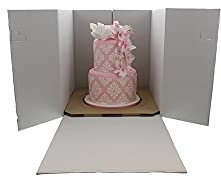 The Cake Decorating Co. 16 Inch Extra Deep Corrugated White Cube Cake Box 16 x 16 x 16 - Strong & Sturdy for Transportation of Cakes