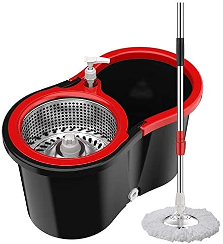 BKWJ Mop y Cubo con Conjunto de escurridores, trapeadores giratorios para Limpieza de Pisos, Microfibra SPIN MOP Bucket Piso Limpieza