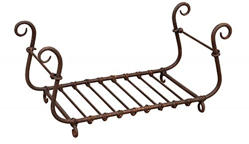 Biscottini Cesto porta legna da interno in ferro 92x44x45 cm | Porta legna per interni forgiato a mano | Portalegna da esterno e interno