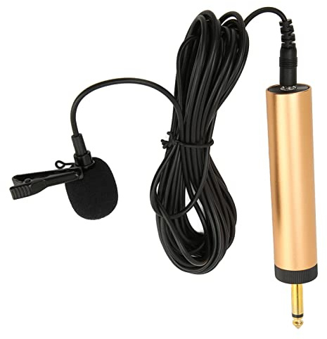 Microphone Cravate Filaire 3,5 Mm, Clip à Condensateur Omnidirectionnel Portable sur Micro-Cravate avec Adaptateur 6,5 Mm, Compatible avec iOS et Android