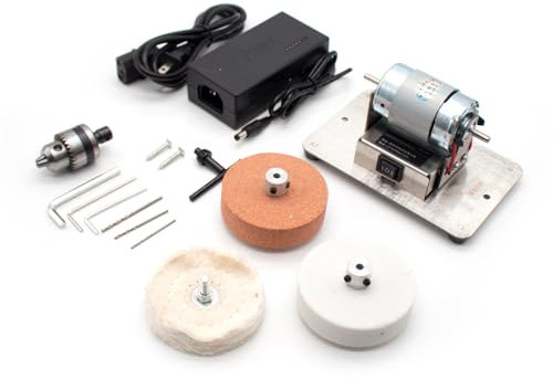 LeTkingok Levigatrice Elettrica da Banco AC 100-240V, Levigatrice Multifunzionale per Levigatura, Lucidatura, Foratura, Smerigliatrice per Coltelli