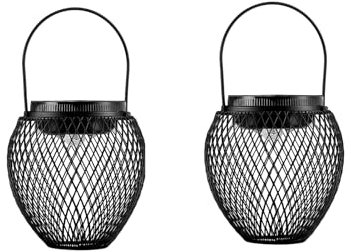 ZKLiLi Solarlaterne - Wasserdichte Solarleuchten für den Außenbereich, Dekorative Metallnetzlaterne mit Solarenergie für Garten, Hof und Terrasse (eisenhaltig)