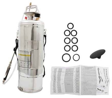 LiGuVCY Pulverizador de acero inoxidable resistente, pulverizador de bomba de 3 galones, pulverizador de bomba manual de acero inoxidable de 12 L para césped, riego de jardín, limpieza de suelos (20