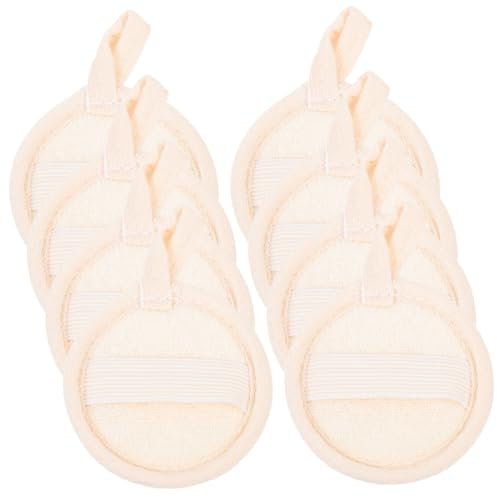 Angoily 8stücke Exfolierende Luffa-pads Sanfte Gesichtsreinigung Hautschonend Wiederverwendbar Für Make-up Entfernung Und Körperpeeling - Elastische Handgriffe